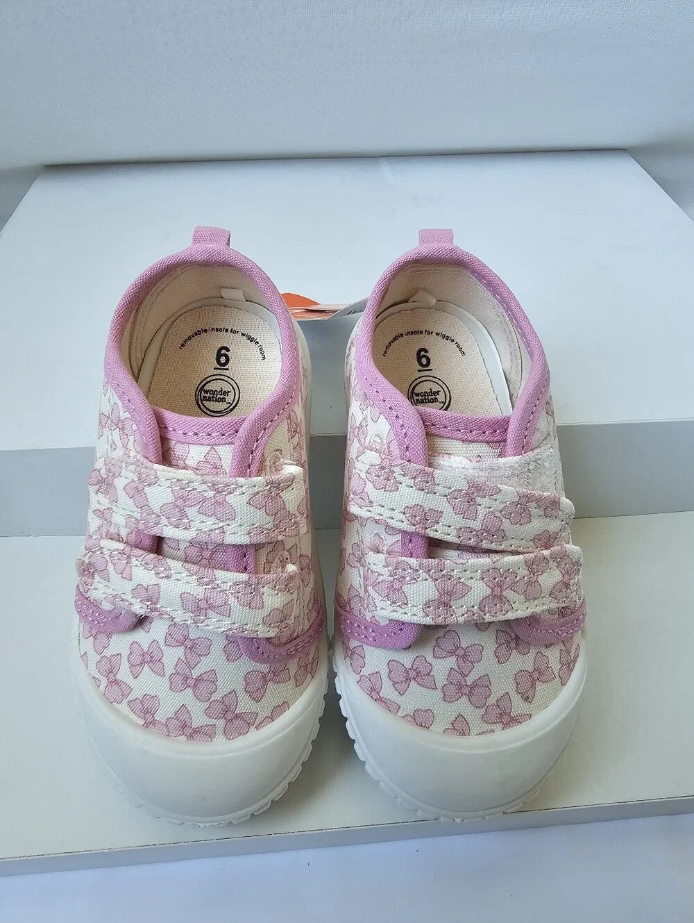 Wonder Nation Pink Bow Canvas Sneakers Toddler - NWT (Sizes 4 & 6 Available)